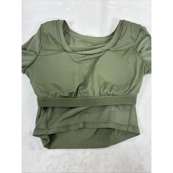 Calia by Carrie Underwood Women’s Green Ribbed Athletic Top Sz Med Long Sleeve - Picture 10 of 11